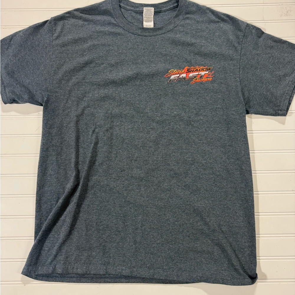 Stevie "Fast" Jackson race car, "The Shadow tshirt